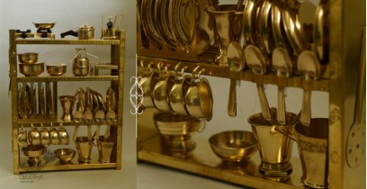 Traditional Utensils - Brass Miniature Baby Kitchen Set / Toy Kitchen set
