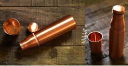 Traditional Utensils - Copper Water Bottle Inbuilt Glass