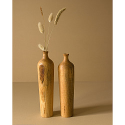 Sankhla | Wooden Miniature Vase ( Set of Two)