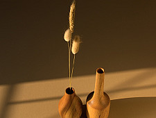 Sankhla | Wooden Miniature Vase (Set of Two)