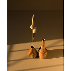 Sankhla | Wooden Miniature Vase (Set of Two)
