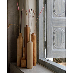 Sankhla | Handmade Wooden Home Decor Vase ( Set of Five )