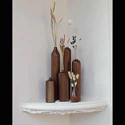 Sankhla | Handmade Walnut Wood Vases ( Set of Six)