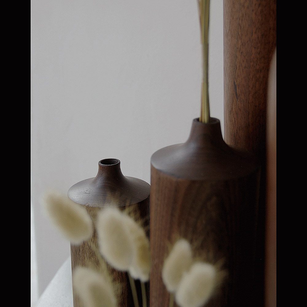 shop Handmade Walnut Wood Vases ( Set of Six)