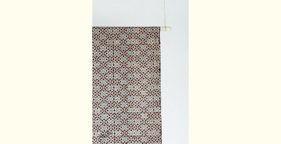 Block Printed Fabric ✩ Cotton Fabric - Laya Black & Maroon ( Per meter )