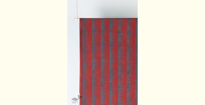 Block Printed Fabric ✩ Cotton Fabric - Tavya Red & Indigo ( Per meter )
