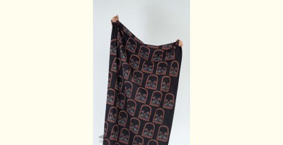 Block Printed Fabric ✩ Cotton Fabric - Tamar Black & Maroon ( Per meter )