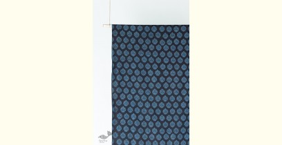 Block Printed Fabric ✩ Cotton - Nasrin Black & Indigo ( Per meter )