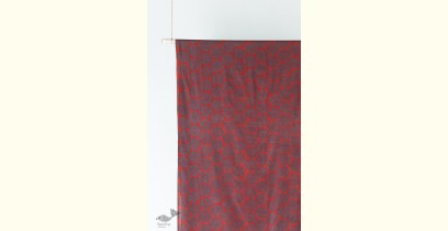 Block Printed Fabric ✩ Cotton - Riyahin Red & Indigo ( Per meter )