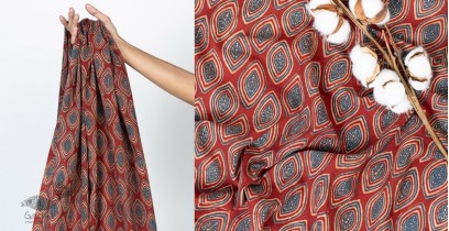 Block Printed Fabric ✩ Cotton Fabric - Nakhali Red ( Per meter )