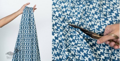 Block Printed Fabric ✩ Cotton - Izun Indigo ( Per meter )