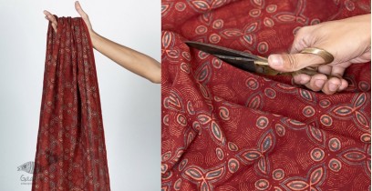 Block Printed Fabric ✩ Cotton - Tridha Red ( Per meter )