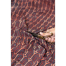 Block Printed Fabric ✩ Cotton Fabric - Yamira Red ( Per meter ) 