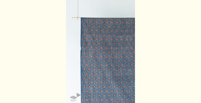 Block Printed Fabric ✩ Cotton - Masara Indigo & Red ( Per meter )