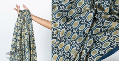 Block Printed Fabric ✩ Cotton - Kalmash Indigo & Henna ( Per meter )