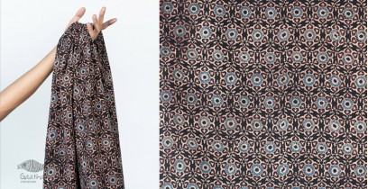 Block Printed Fabric ✩ Cotton - Masara Black & Maroon ( Per meter )