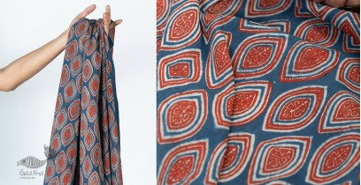 Block Printed Fabric ✩ Cotton - Nakhali Indigo & Red ( Per meter )