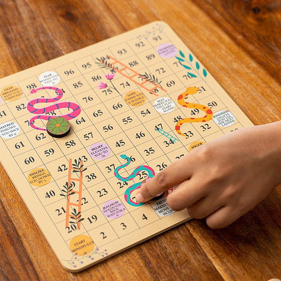 shop Handmade Wooden indoor Board game - Snakes & Ladders