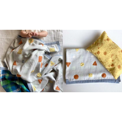 Organic Cotton ★ Kids Organic Gift Set (Dohar + Kapok Pillow Dhruvtara print) ★ 13