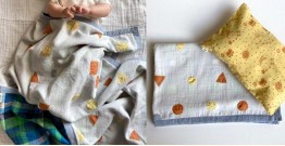 Organic Cotton ★ Kids Organic Gift Set (Dohar + Kapok Pillow Dhruvtara print) ★ 13