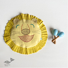 Organic Cotton ★ New Born Gift Set (Lion Pillow + 2 Wooden Maracas) ★ 4