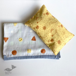 Organic Cotton ★ Kids Organic Gift Set (Dohar + Kapok Pillow Dhruvtara print) ★ 13