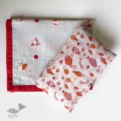 Organic Cotton ★ Kids Organic Gift Set (Dohar + Kapok Pillow - Koi) ★ 14