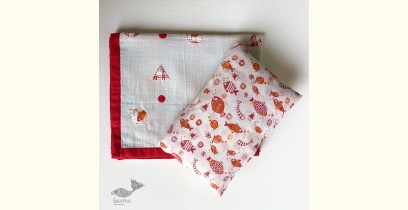 Organic Cotton ★ Kids Organic Gift Set (Dohar + Kapok Pillow - Koi) ★ 14