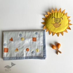 Organic Cotton ★ Kids Organic Gift Set (Dohar + Mustard Seed Pillow + Maracas - Dhruvtara) ★ 15