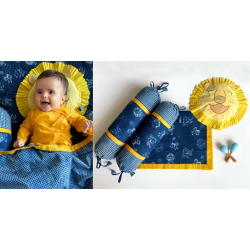 Organic Cotton ★ Kids Organic Gift Set (Dohar + Mustard Seed Pillow + Maracas - Zoo + 2 Bolster -Zoo) ★ 20