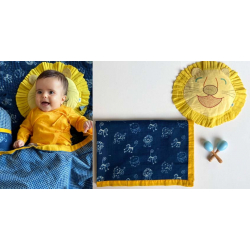 Organic Cotton ★ Kids Organic Gift Set (Dohar + Mustard Seed Pillow + Maracas - Zoo) ★ 16