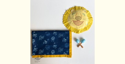 Organic Cotton ★ Kids Organic Gift Set (Dohar + Mustard Seed Pillow + Maracas - Zoo) ★ 16
