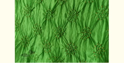 Flavors of fusion | Tabi Silk Ajrakh Bandhani Stole - Parrot Green