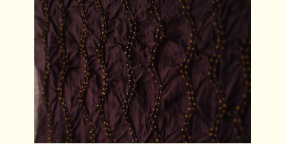 Flavors of fusion | Handcrafted Ajrakh Bandhani Dark Violet Color Silk Stole