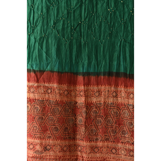 shop silk stole handcrafted - handmade ajrakh bandhani