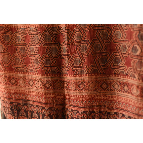 shop silk stole handcrafted - handmade ajrakh bandhani