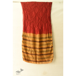 Flavors of fusion | Ajrakh Bandhani Silk Stole - Red