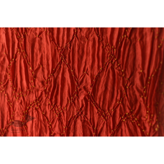 shop Ajrakh Bandhani Silk Red Stole