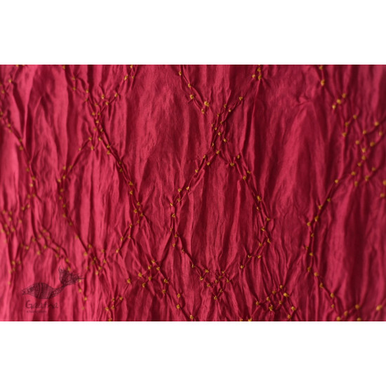 shop Handcrafted Ajrakh Bandhani Silk Stole Fuchsia 