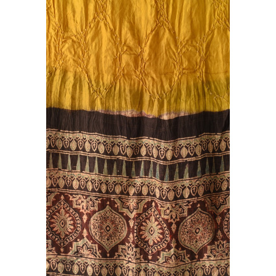 shop silk stole handcrafted - handmade ajrakh bandhani