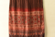 Flavors of fusion | Ajrakh Bandhani Silk Stole - Dark Brown