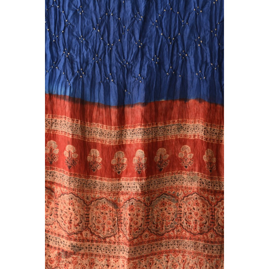 shop silk stole - handmade ajrakh bandhani