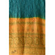 shop Tabi Silk Ajrakh Bandhani Teal Color Stole