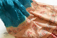 Flavors of fusion | Tabi Silk Bandhani Stole With Ajrakh Daaman