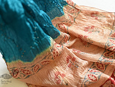 Flavors of fusion | Tabi Silk Bandhani Stole With Ajrakh Daaman