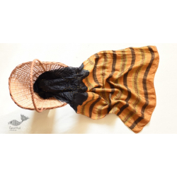 Flavors of fusion | Handcrafted Ajrakh Bandhani Silk Stole - Black