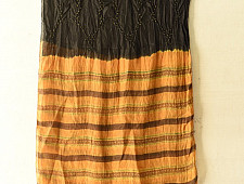 Flavors of fusion | Handcrafted Ajrakh Bandhani Silk Stole - Black