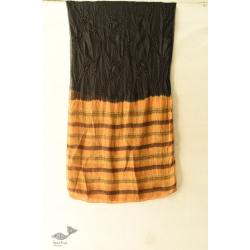 Flavors of fusion | Handcrafted Ajrakh Bandhani Silk Stole - Black