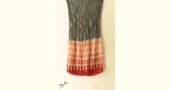 shop silk stole handcrafted - grey & red ajrakh bandhani