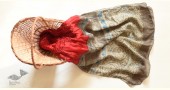 shop red silk stole handcrafted - handmade ajrakh bandhani